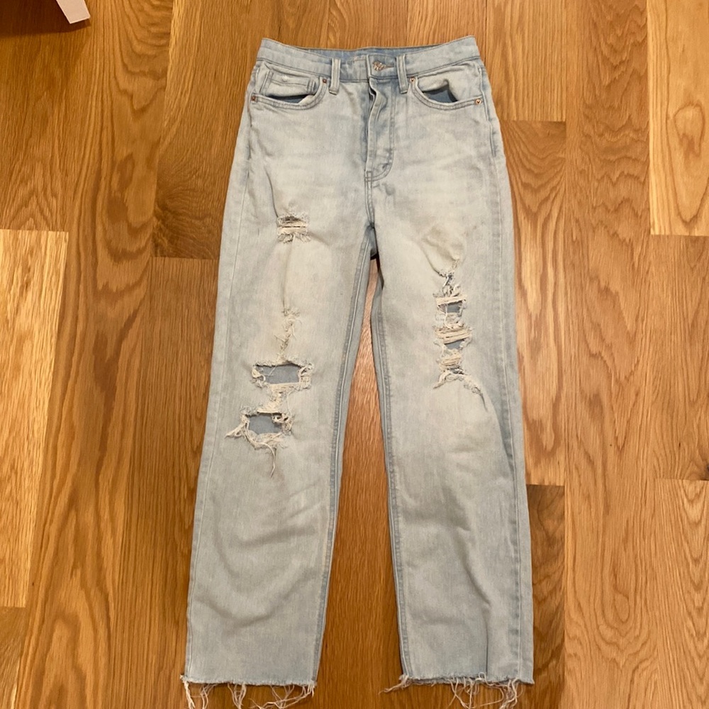 Wild fable light wash ripped mom jeans